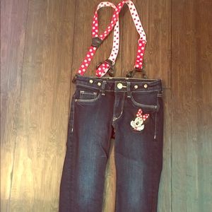 H&M Bottoms - H&M Minnie Mouse Jeans with suspenders H&M Bottoms - H&M Minnie Mouse Jeans with suspenders